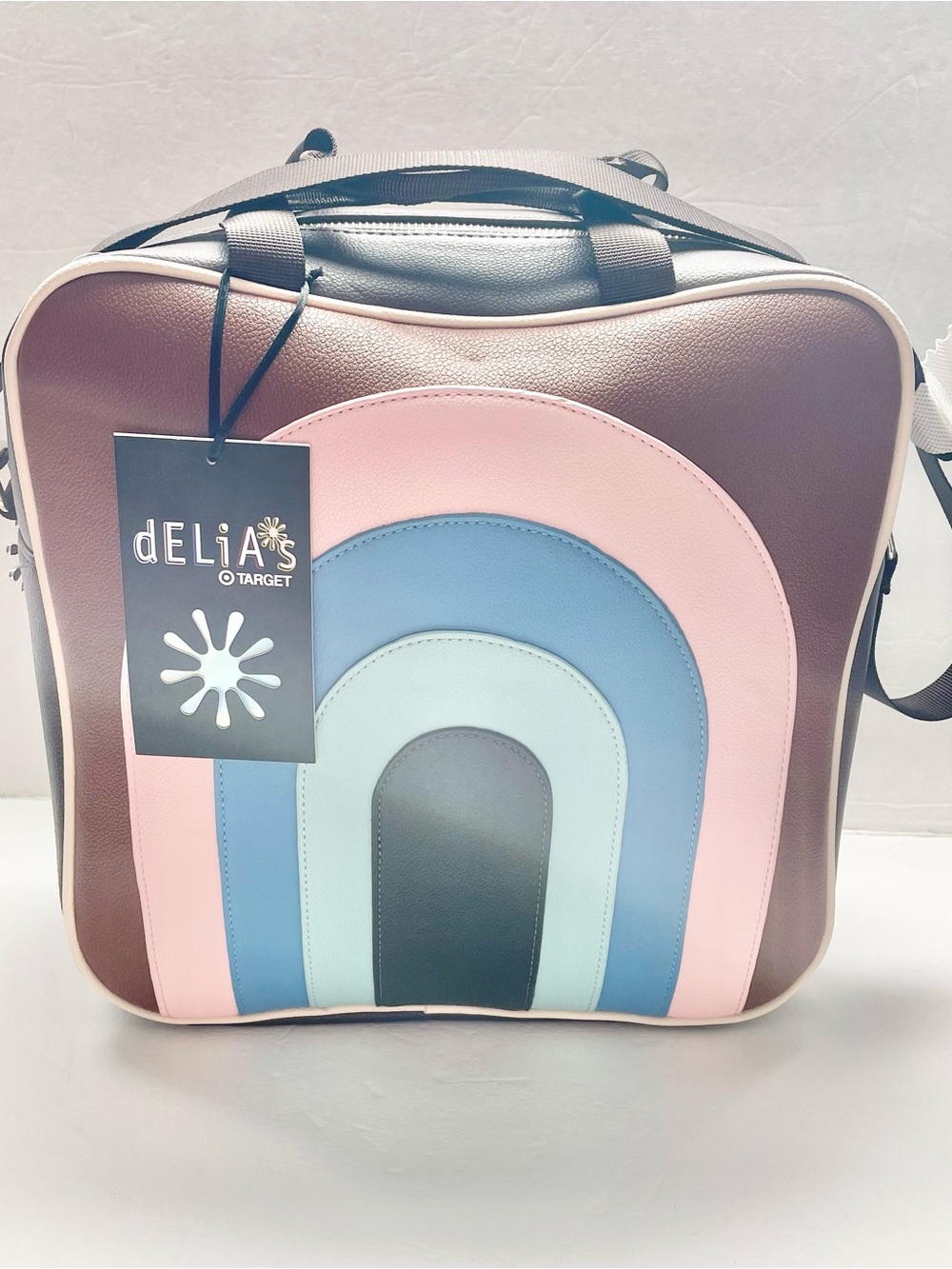 dELiA*s Brown, Pink & Blue Arch Colorblock Crossbody - Picture 3 of 9